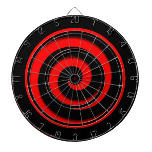 Tablero Dardos Regulamento hipnótico espiral vermelho e preto