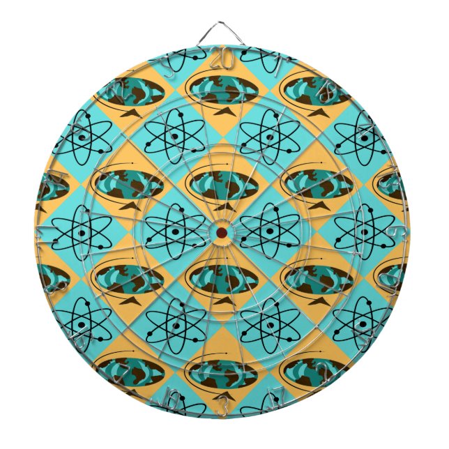 Tablero Dardos Retro Harlequin Globe Trotter (Frente)