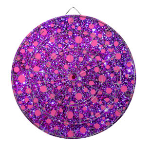 Tablero Dardos Rosa & Dartboard Glittery roxo da forma de Girlie