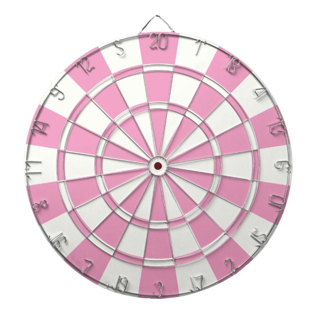 Tablero Dardos Rosa Maciço E Branco (Frente)