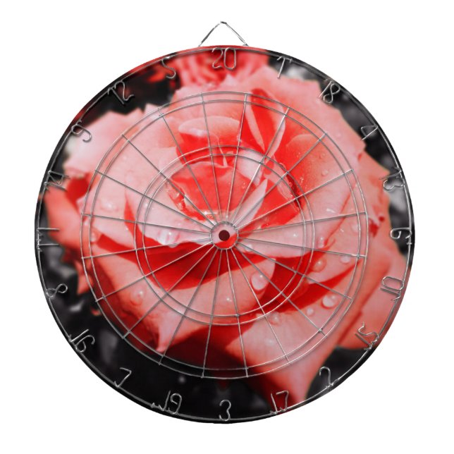 Tablero Dardos Rosas vermelhas Vintage (Frente)