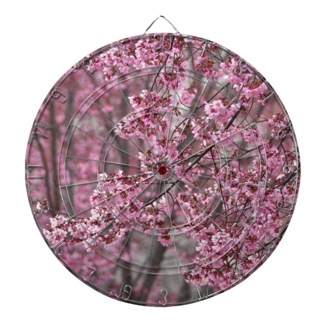 Tablero Dardos Sakura Cherry Blossoms Fluindo Rosa (Frente)