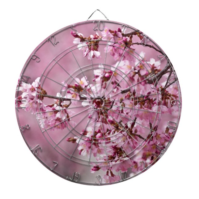Tablero Dardos Sakura Cherry Blossoms Pastel Pink Camadas (Frente)