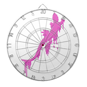 Tablero Dardos Salamandra Rosa Angustiada Com Gotejamento de Tint