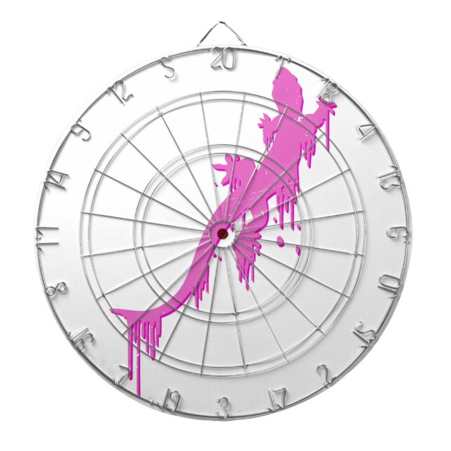 Tablero Dardos Salamandra Rosa Angustiada Com Gotejamento de Tint (Frente)