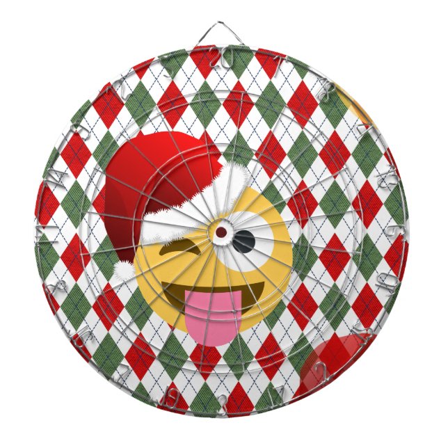 Tablero Dardos santa claus piscar os olhos emoji (Frente)