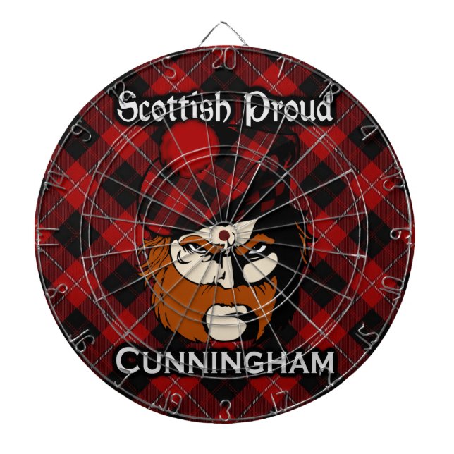 Tablero Dardos Scottish Clan Cunningham Tartan Dartboard (Frente)