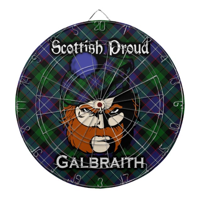 Tablero Dardos Scottish Clan Galbraith Tartan Dartboard (Frente)