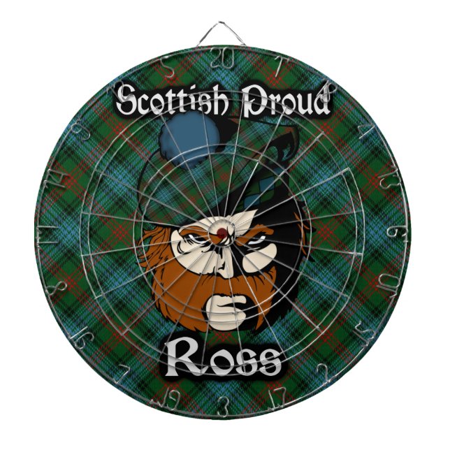 Tablero Dardos Scottish Clan Ross Tartan Dartboard (Frente)