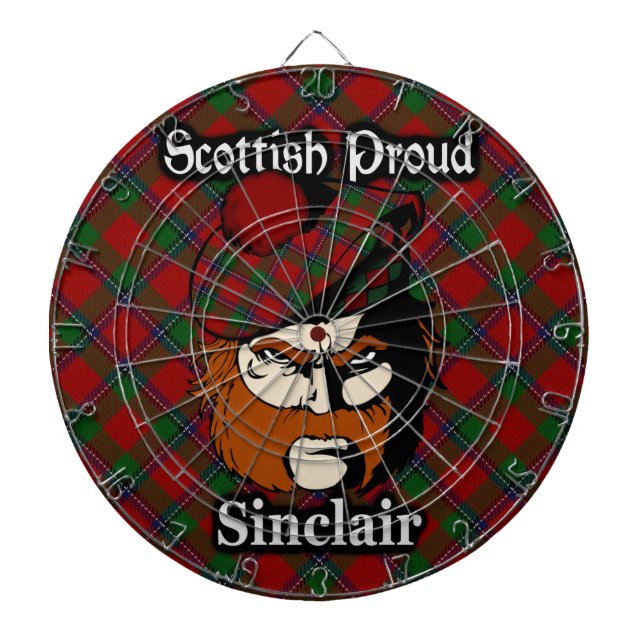 Tablero Dardos Scottish Clan Sinclair Tartan Dartboard (Frente)