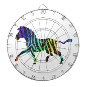 Tablero Dardos Silhouette Zebra Black e Rainbow
