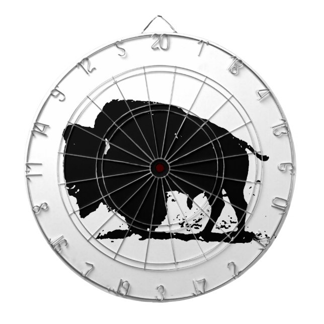 Tablero Dardos Silhoute de Buffalo Preto e Branco (Frente)