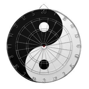 Tablero Dardos símbolo branco preto yin yang