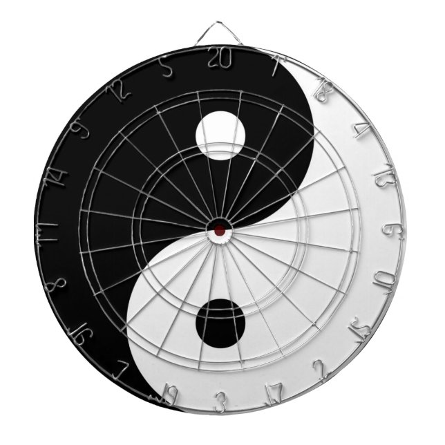 Tablero Dardos símbolo branco preto yin yang (Frente)