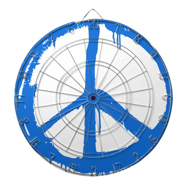Tablero Dardos Símbolo de sinal de paz azul (Frente)