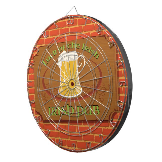 Tablero Dardos Símbolo Pub Irlandês (Frente Direita)