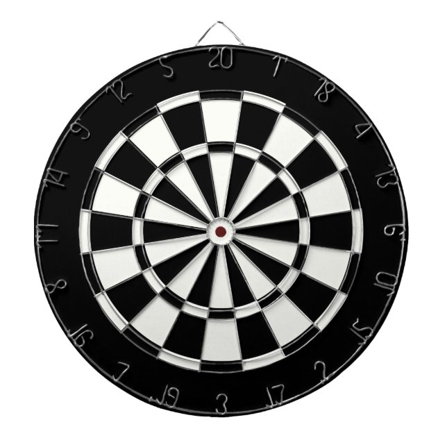 Tablero Dardos Simples Preto e Branco Padrão (Frente)