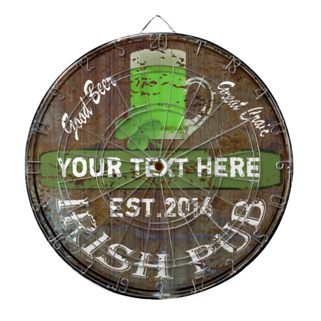 Tablero Dardos Sinal de pub irlandês personalizado (Frente)