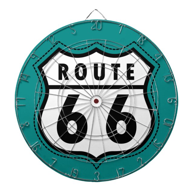 Tablero Dardos Sinal Teal Green Route 66 (Frente)