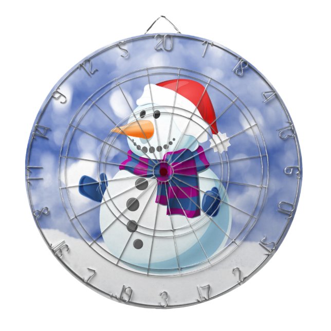 Tablero Dardos Snowman Winter Merry Christmas Snow (Frente)