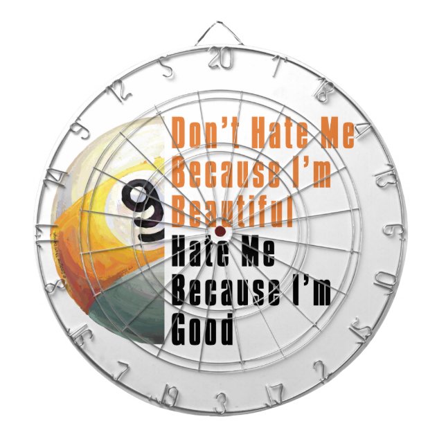 Tablero Dardos Sou Bonita, Sou Boa 9 Ball (Frente)