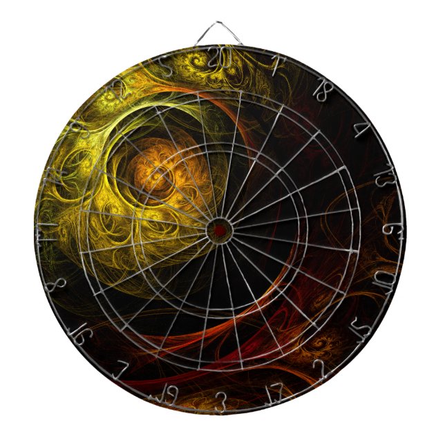 Tablero Dardos Sunrise Floral Red Abstrato Art (Frente)