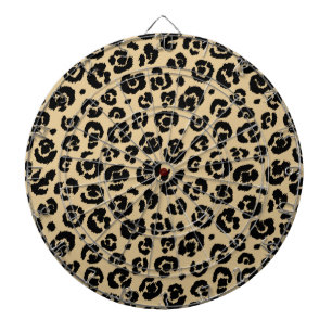 Tablero Dardos Tan Beige Black Leopard Print