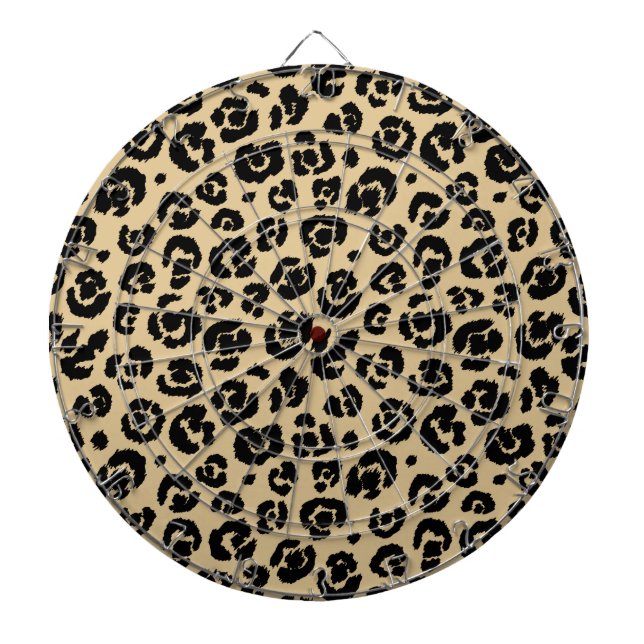 Tablero Dardos Tan Beige Black Leopard Print (Frente)