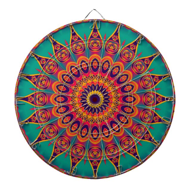 Tablero Dardos Tatuagem Caleidoscópio Fractal (Frente)