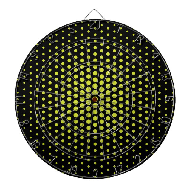 Tablero Dardos Tecno Verde Ácido Pontos Negra Moderna (Frente)