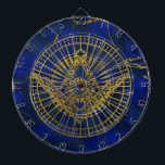 Tablero Dardos Todo o olho místico de vista no compasso maçónico<br><div class="desc">Todo o olho místico de vista no compasso maçónico no Lazuli de Lapis</div>