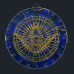 Tablero Dardos Todo o olho místico de vista no compasso maçónico<br><div class="desc">Todo o olho místico de vista no compasso maçónico no Lazuli de Lapis</div>