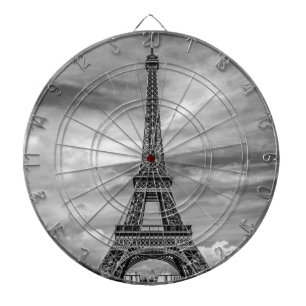 Tablero Dardos Torre Eiffel Preta e Branca Paris França