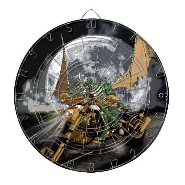 Tablero Dardos Trabalho de arte de Dragão e Fantasia da Lua (Frente)