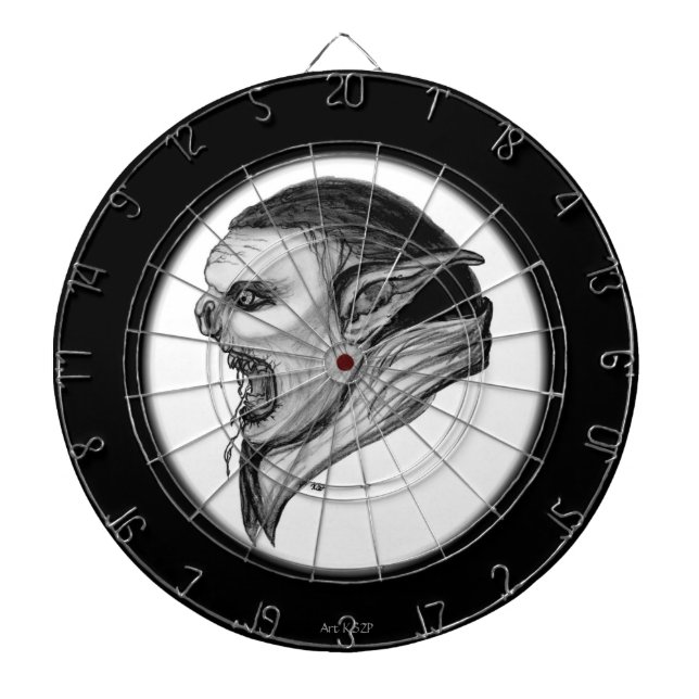 Tablero Dardos troll - Design preto e branco (Frente)
