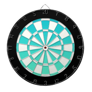 Tablero Dardos Turquesa Ombre preto e branco