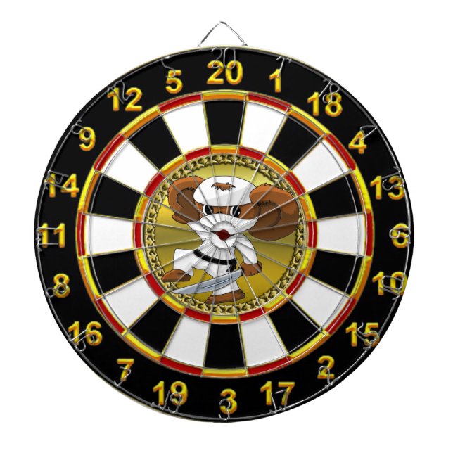 Tablero Dardos Urso Dourado e preto de Cheburashka da folha com (Frente)