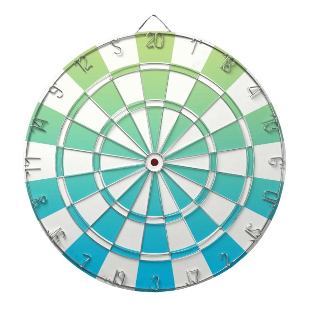 Tablero Dardos Verde Azul E Branco (Frente)