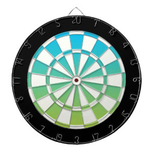 Tablero Dardos Verde azul preto e branco
