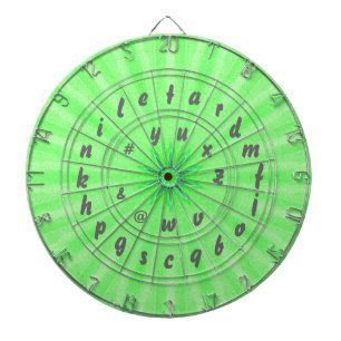 Tablero Dardos Verde do conselho de dardo do alfabeto do jogo de