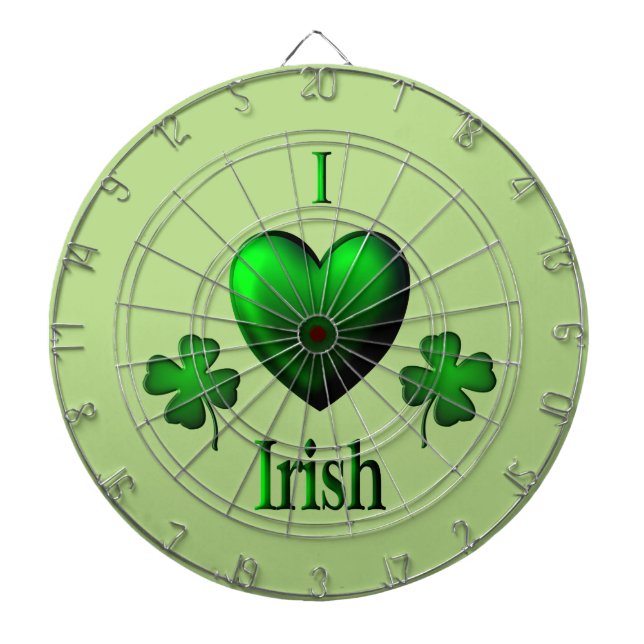 Tablero Dardos Verde I Heart Irish (Frente)