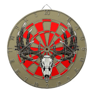 Tablero Dardos Vintage do crânio dos cervos de Whitetail
