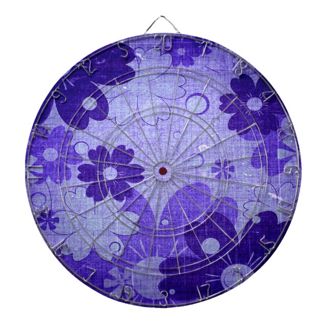 Tablero Dardos Vintage Floral Purple (Frente)