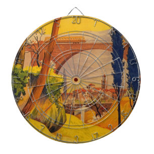 Tablero Dardos Vintage French Railroad Viagem