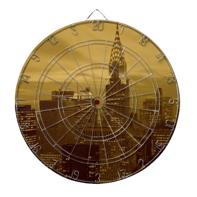 Tablero Dardos Vintage New York Manhattan (Frente)