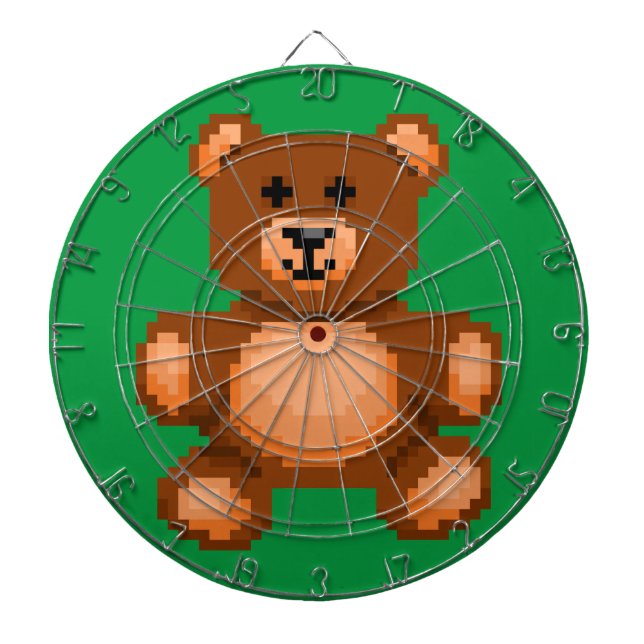 Tablero Dardos Vintage Teddy Bear - Pixel Art (Frente)