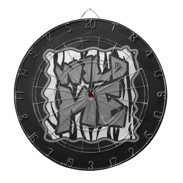 Tablero Dardos Wild Me Tiger Black and White Impressão (Frente)