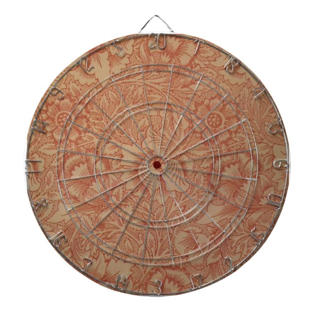 Tablero Dardos William Morris Pink Poppy Floral Flor (Frente)