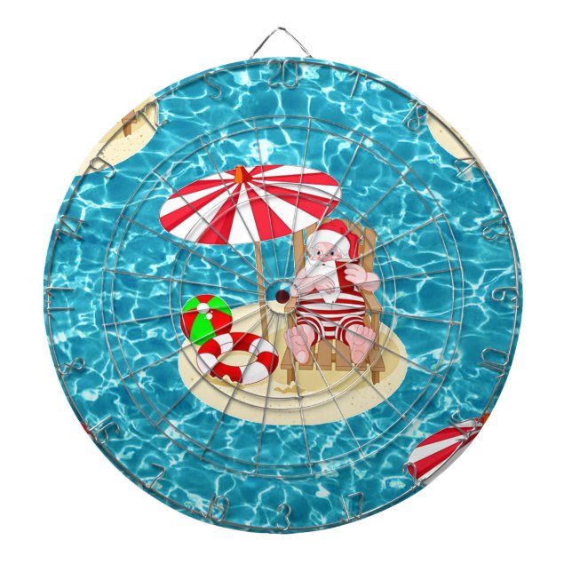 Tablero Dardos xmas Beach santa claus (Frente)