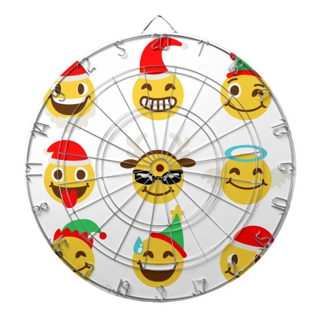 Tablero Dardos xmas emoji faces felizes (Frente)